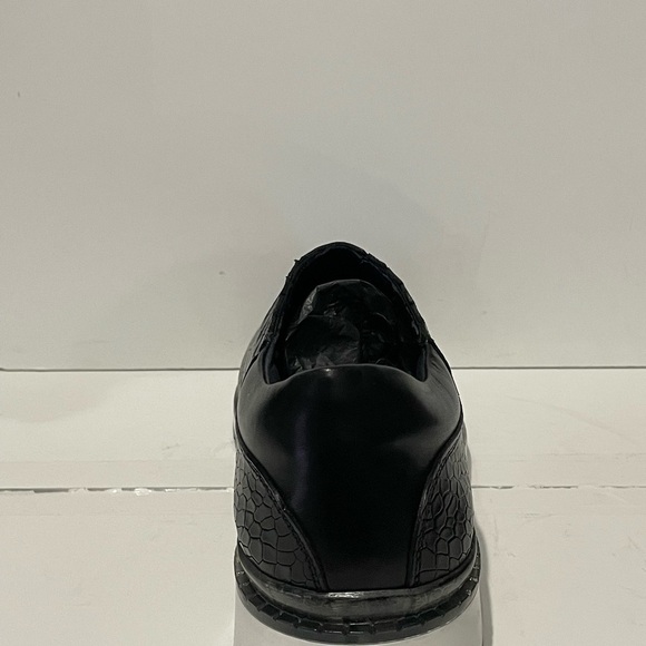 Duca shoes sneaker black leather calf alligator print slip. On - Picture 6 of 6